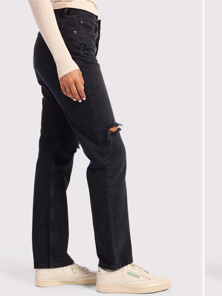 Nuuds Women's Euc The Straight Curvy Fit Button Fly Jeans | Size 28 — image 2 of 8